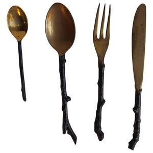 Cubiertos de última calidad de diseñador único, cubiertos hechos a mano de Color plateado, cubiertos de cocina elegantes hechos a mano con estilo clásico - Product Image 5