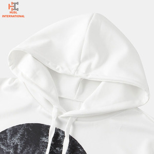 Respirant impression hommes 100% coton surdimensionné pull plaine mode décontracté en plein air hip-hop sport à capuche hommes pull - Product Image 3