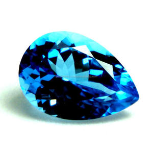 พลอยบุษราคัมสีฟ้าแบบสวิสปรับเทียบขนาดได้5X3-6X4มม. พลอยพลอยพลอยพลอยพลอยบุษราคัมกึ่งสวิสสีน้ำเงิน - Product Image 4