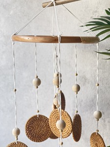 Mobile bébé en rotin naturel pour enfant-Décoration chambre d'enfant du Vietnam - Product Image 3
