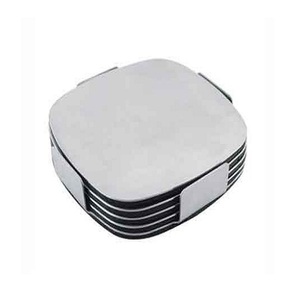 Aluminium Hammered <b>Coaster</b> <b>Set</b> With Holder Round Shape Customized Size Cup <b>Coaster</b> <b>Set</b> For Home Hotel Use - Product Image 2