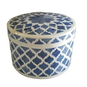 Bonatical-caja de contenedor con incrustaciones de hueso azul, caja redonda con incrustaciones de hueso azul de la mejor calidad, al por mayor, precio personalizado, respetuoso con el medio ambiente - Product Image 1
