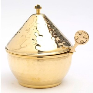 Bateau rond avec croix bourgeonnée fournitures d'église cuivworld inde - Product Image 1