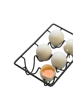 Support de stockage d'oeufs en métal enduit de poudre noire avec étagère d'affichage parfaite de conception de six supports pour l'usage d'ustensiles de cuisine et de hotelware - Product Image 1