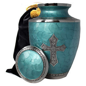 สีน้ำตาลข้ามสลักโกศศพของแข็งอนุสรณ์โลหะทองเหลืองผู้ใหญ่มนุษย์ศพขี้เถ้าอเมริกัน/ยุโรปสไตล์ - Product Image 6