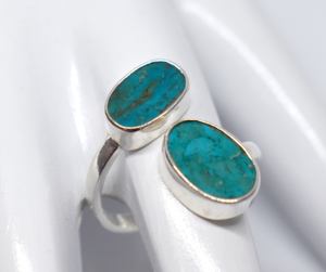 Handmade 925 Sterling Silver <b>Adjustable</b> <b>Ring</b> with Natural Turquoise High Quality eternity vermeil Jewelry fashion <b>rings</b> - Product Image 3