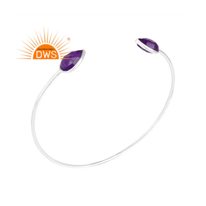 Beautiful Purple Aventurine Gemstone <b>Cuff</b> Bangle Designer Fine <b>Silver</b> Ladies Fashion <b>Cuff</b> Bangle Jewelry Supplier - Product Image 1
