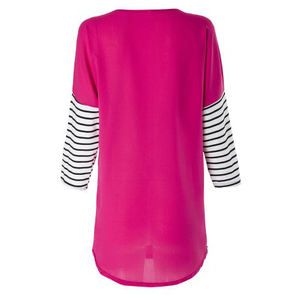 Customized <b>Women's</b> Longline <b>Baseball</b> <b>T</b>-<b>Shirt</b> Solid Pattern Embroidery Fashionable Casual Plus Size Option Button Embellishment - Product Image 5