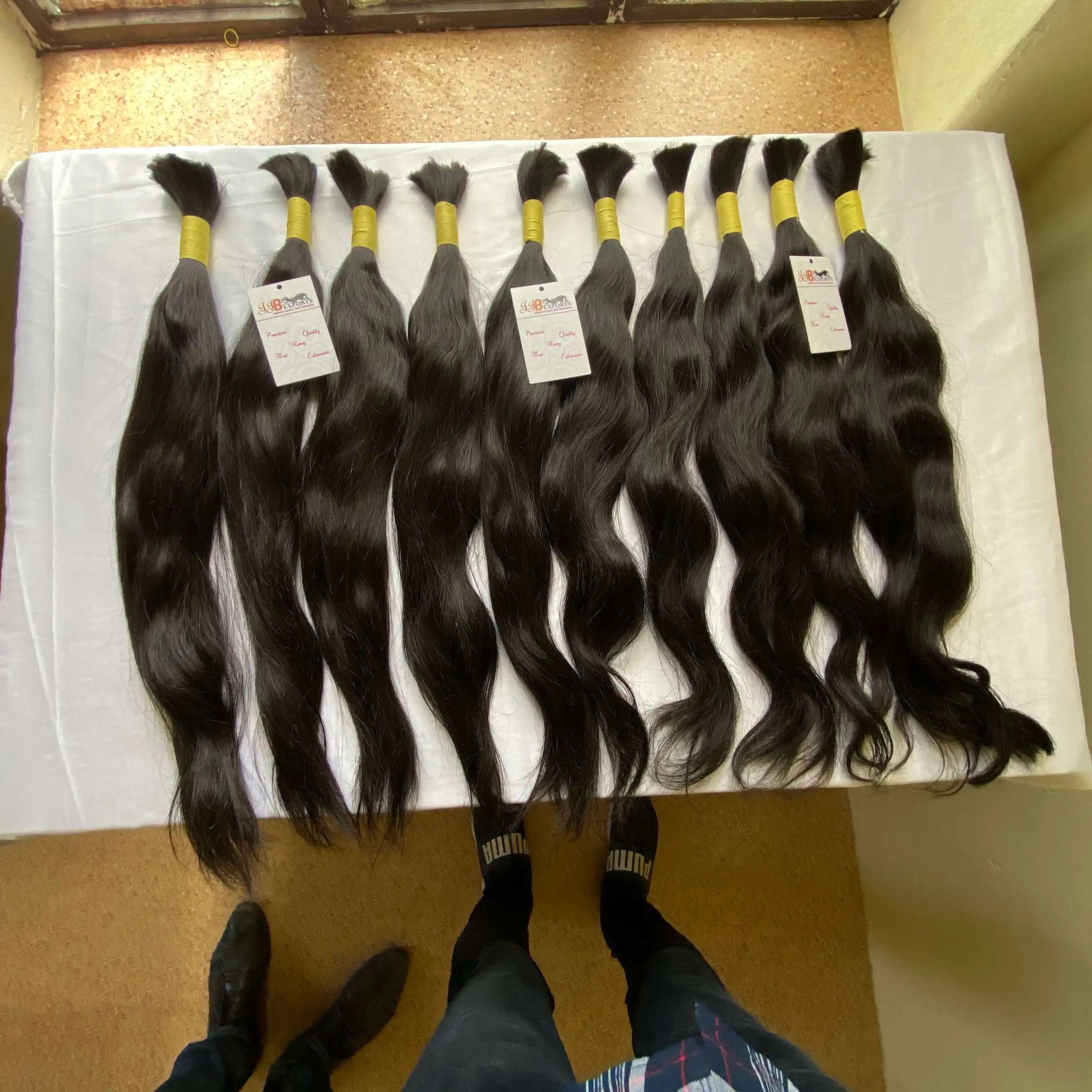 Atacado virgin cabelo brasileiro/cambodian/peruano cabelo humano a granel comprar da índia, remy templo sem processos cabelo