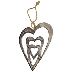 Classic Silver Plated Heart-Shaped <b>Hanging</b> <b>Ornament</b> Shiny Design for Party and Home Decor Factory Wholesale - Product Image 2