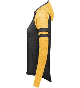 Alta calidad mujer 100% algodón Otoño Invierno sudadera gruesa con capucha de gran tamaño Crop Hoodie frente personalizado impreso de punto Suelto - Product Image 3