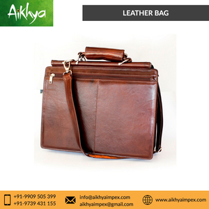 Recién llegado, maletín de cuero genuino Unisex, bolso suave de Color personalizado, precio competitivo - Product Image 5