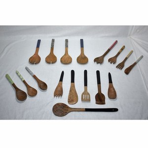 Vente chaude Mango Bois Couverts Ensemble Imprimé Couverts Cuillère Fourchette Outils Ustensiles De Cuisine De L'Inde - Product Image 2