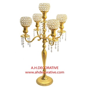 Silver Metal <b>Candelabra</b> for Wedding Centerpiece Nickel Plated Metal Tall Floor & Entryway Decoration Handmade <b>Candelabra</b> - Product Image 2