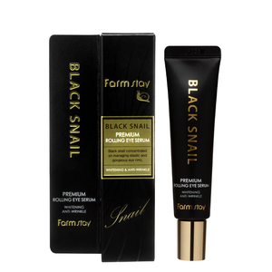 SÉRUM ROLLING EYE PREMIUM À LA BAVE D'ESCARGOT NOIR FARMSTAY - CPNP Fabriqué en Corée - Anti-Âge  Anti-rides et cernes - Product Image 2