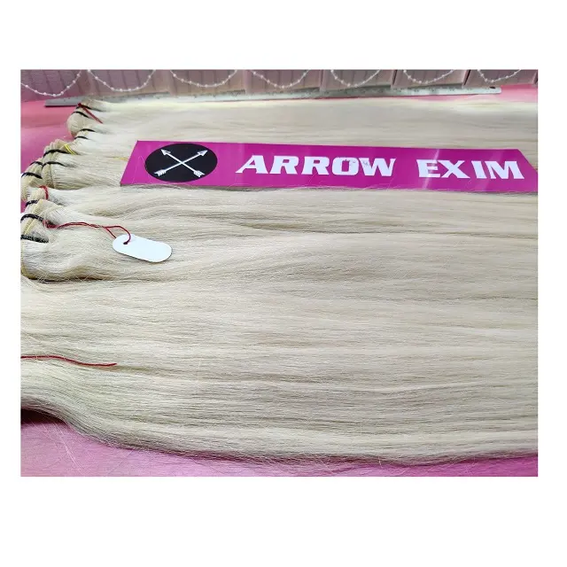 #613 Blonde Human Bundles Straight Blonde Extensions 100% Remy Weaves INDIAN Hair 100% Cuticle Aligned Hair Natural Black