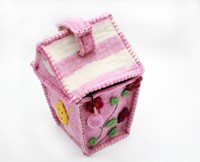 Sac de maison en feutre et de couleur rose pour enfants, avec coupelle de rangement amovible et Durable, sac de jeu autodécoratif pour décorer la maison