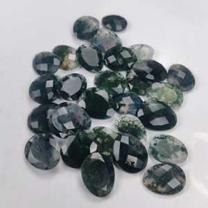 Cabujón de ágata de musgo Natural 100% al por mayor, par verde suelto de alta calidad, fabricación de joyas de cristal hechas a mano, piedras preciosas pulidas - Product Image 2