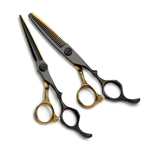 QNQ Stylish Premium Quality Smart Customized Ceramic Handle Thinning <b>Scissors</b> Hot Trending Stainless Steel Best Beauty Tool - Product Image 1