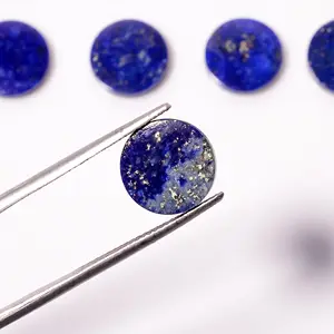 Doğal Lapis Jewelry li yuvarlak sikke şekli Jewelry chon gevşek taş takı yapımı için Calibrated chon kalibre boyutu gevşek taş