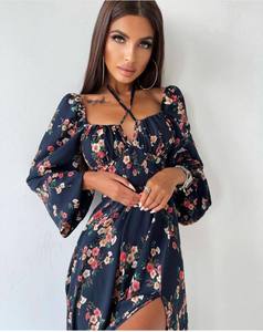 Robe portefeuille courte pour femme, vêtements de plage, imprimé Floral, style Boho, avec volants, manches courtes, Mini, portefeuille, été, collection 2022 - Product Image 6