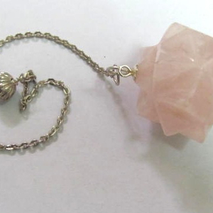Best Saler of Rose Quartz 20 Point Pendulums : Rose Quartz 20 Point Pendulums for Sale - Product Image 1