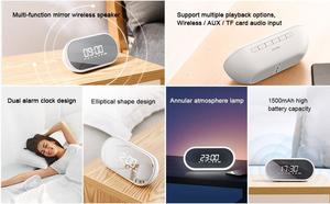 Tùy Chỉnh Kép Đa-Chức Năng Gương 24-Giờ Trên-Bảng Màn Hình Đồng Hồ Báo Thức Với Loa Không Dây - Product Image 6