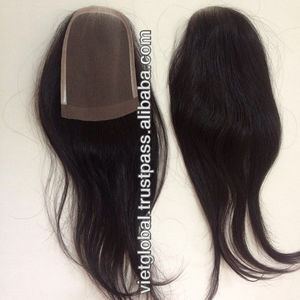 Closure en cheveux humains 100% Remy, lisses et soyeux, avec double trame cousue à la machine - Product Image 1