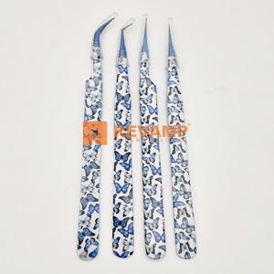 Pince à cils en acier inoxydable enduite de papier à 90 / 45 degrés et à isolation droite avec logo personnalisé Outils de beauté - Product Image 5