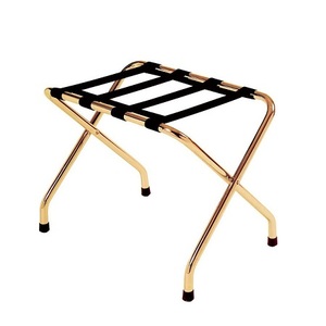 Portaequipajes plegable de calidad de lujo en acero inoxidable Portaequipajes pulido dorado para uso doméstico y hotelero - Product Image 1