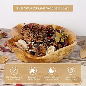 Plat de fruits élégant en bois naturel avec finition brun foncé, parfait pour la vaisselle et le service à la maison et au restaurant - Product Image 3