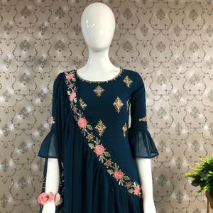 Robe de soirée élégante à motifs, Style indien, tenue de soirée fantaisie, dernier modèle, Collection de meilleur styliste, longueur au sol - Product Image 5