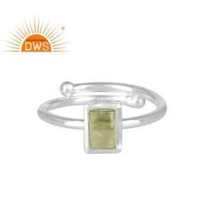 Natural Peridot Gemstone <b>Ring</b> Jewelry Wholesaler Fine 925 Sterling <b>Silver</b> <b>Adjustable</b> Band <b>Ring</b> Jewelry Manufacturer - Product Image 1