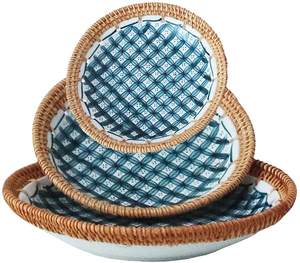 Handwoven <b>Rattan</b> Bohemian Vintage Retrto Round Storage Jewellery Makeup Skincare <b>Box</b> <b>With</b> <b>Lid</b> Made in Vietnam - Product Image 5