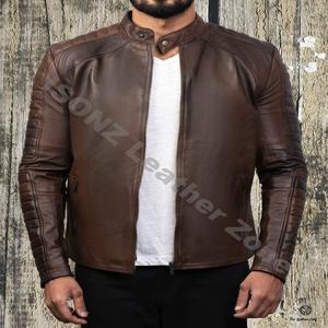 Veste en cuir d'agneau en peau de vache style motocyclette Veste d'hiver grande taille à la mode respirante - Product Image 2