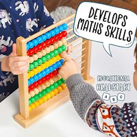 Abaque en bois fait main vintage pour enfants, perles de comptage, jouets éducatifs 100% en bois |   Jouets éducatifs mathématiques Abacus Calvin