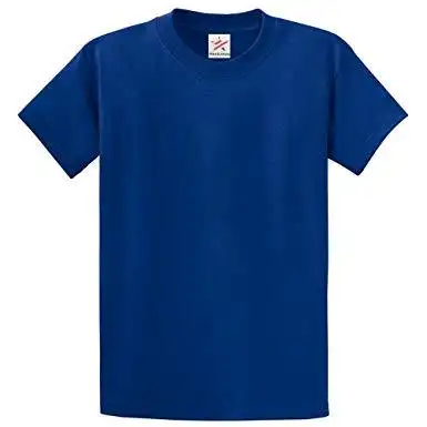 T-shirt en coton bleu uni pour homme, vêtements, vente en gros,, pas de logo OEM