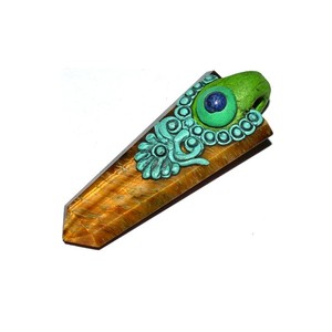 Con buena calidad de colgantes Tibbatan de lápiz plano de ojo de tigre: colgantes Tibbatan de lápiz plano de ojo de tigre a la venta - Product Image 1