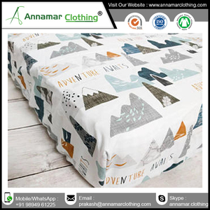 Parure de lit pour bébé en 100% coton biologique, drap-housse avec Logo personnalisé imprimé - Product Image 2