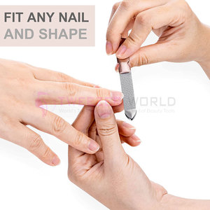 Offre Spéciale : Lot de 2 Limes à Ongles en Acier Inoxydable avec Manche Antidérapant Or Rose et Étui en Cuir, Lime à Ongles Double Face - Product Image 4