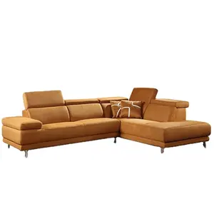 客厅家具家居酷品质木质沙发迪拜美式风格天鹅绒L型尺寸沙发套装