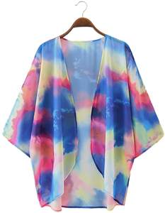 Ropa de moda para mujer, Kimono largo elegante de gasa para mujer, Kimono Tie-Dye para playa, Kimono bohemio - Product Image 4
