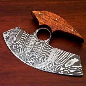 Handmade Damascus Ulu <b>Knife</b> Set Super Craftsmanship Steel for Culinary Connoisseurs Unparalleled Performance Sharp Features - Product Image 1