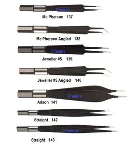 Pinza Bipolar europea, pinza bipolar reutilizable, bayoneta en ángulo hacia abajo, 16,5 cm a 24cm, punta de 0,50mm a 2mm, certificado CE - Product Image 4