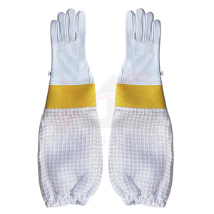 Guantes de apicultor de cuero de piel de cabra de nuevo estilo con mangas ventiladas y puños a prueba de picaduras ignífugos para Protección Laboral - Product Image 2