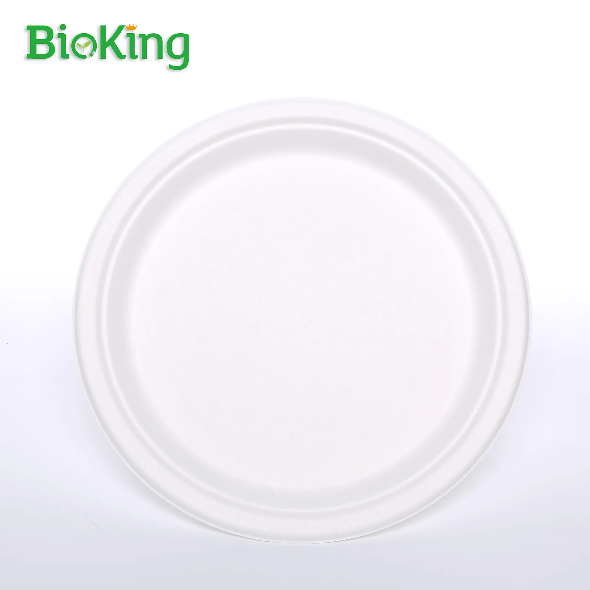 Biyoking biyobozunur ve compostable şeker kamışı compostable PFAS ücretsiz bagasse hamuru tek kullanımlık kağıt tabak servis tepsisi