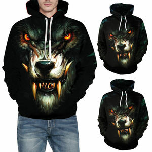 Wholesale Price Unisex Breathable Hoodie 3D Print Wolf Sweatshirt Casual Loose <b>Jumpers</b> <b>Pullover</b> Hoodie Made in Pakistan - Product Image 4