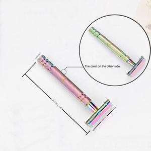 Thanh Lịch Biểu Tượng Tùy Chỉnh Tái Sử Dụng Dao Cạo Cầu Vồng Màu Bướm Mở Dài Xử Lý Với Đôi Đôi Cạnh An Toàn Lưỡi Mặt Cơ Thể Bikini - Product Image 2