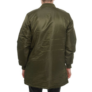 Venta caliente de manga personalizada Bloque de color O-cuello 100% Chaquetas de poliéster Jersey bordado Hombres Bomber Chaquetas largas puffer - Product Image 2