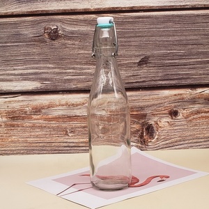 8oz 16oz 32oz rỗng mềm lỏng bao bì chai thủy tinh với khóa Swing cap lật Top rõ ràng Glass uống chai bán số lượng lớn - Product Image 5